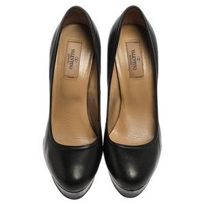 Valentino black leather heels